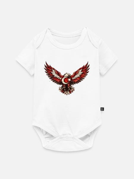 Flügeladler Halbmondstern - Baby Premium Kurzarmbody - Weiß