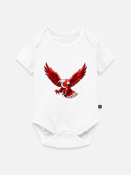 Roter Adler mit Sternenring - Baby Premium Kurzarmbody - Weiß