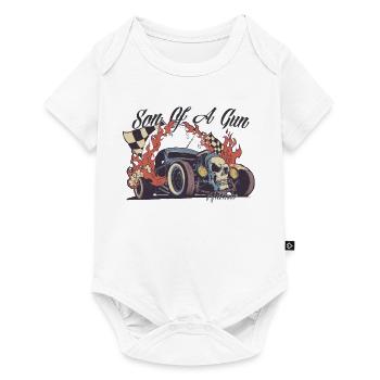 Flammes du Crâne Hot Rod - Body à manches courtes Premium Bébé - blanc - Devant