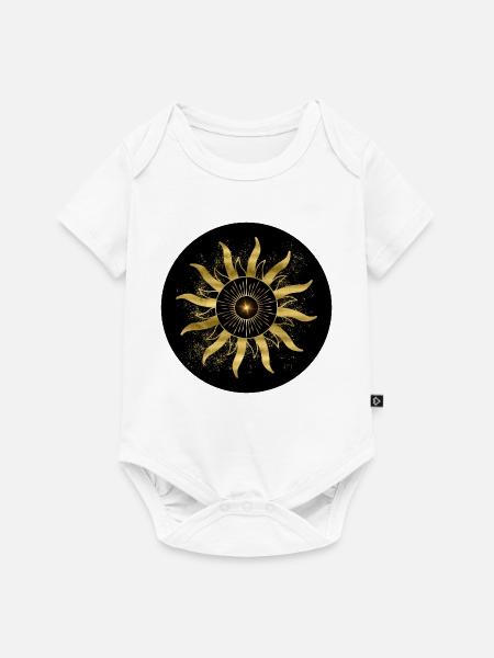Goldene Sonne, Schwarze Finsternis - Baby Premium Kurzarmbody - Weiß