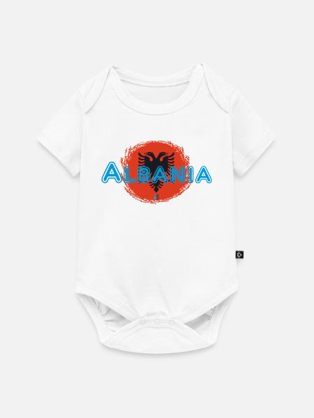 Albanien - Baby Premium Kurzarmbody - Weiß