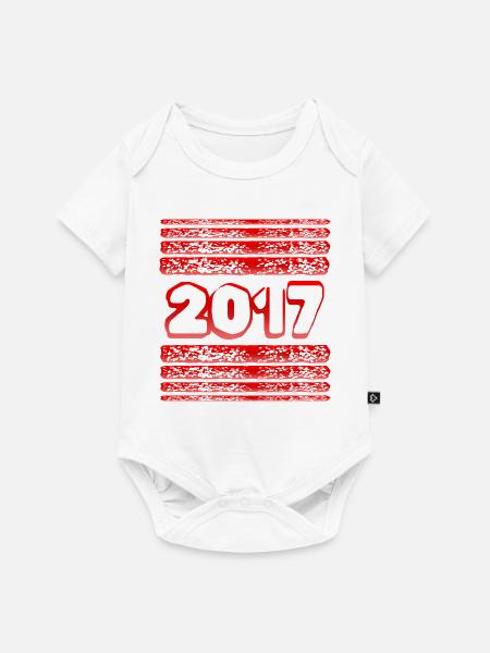 Jahr 2017 - Baby Premium Kurzarmbody - Weiß