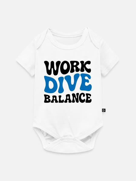 Work Dive Balance Taucher-Geschenk - Baby Premium Kurzarmbody - Weiß