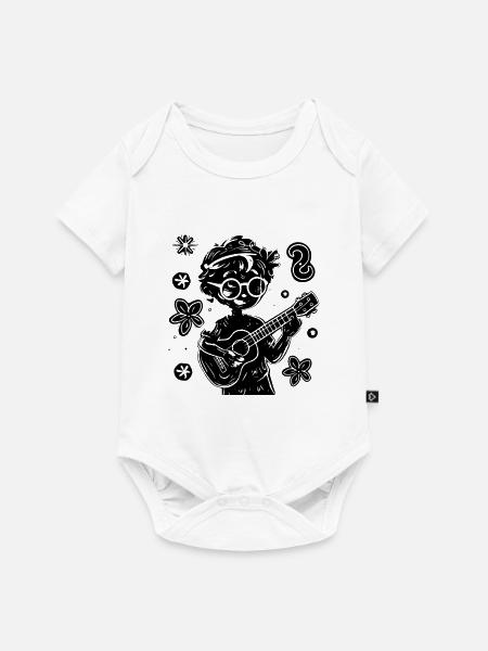 Kleiner Ukulelist - Baby Premium Kurzarmbody - Weiß