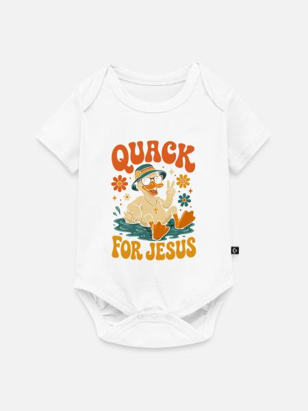 Quack für Jesus bunte Strandente - Baby Premium Kurzarmbody - Weiß