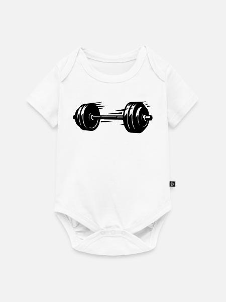 Langhantel Symbol Hanteln - Baby Premium Kurzarmbody - Weiß