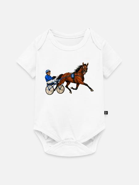 Lachender Traber - Baby Premium Kurzarmbody - Weiß