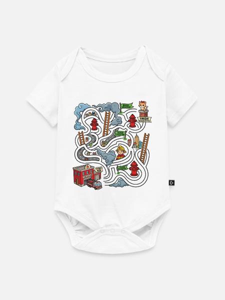 Rettungslabyrinth-Brandort - Baby Premium Kurzarmbody - Weiß