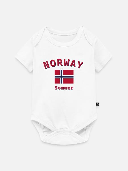 Norwegen - Baby Premium Kurzarmbody - Weiß