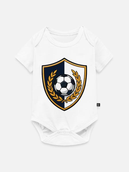 fussball-crest - Baby Premium Kurzarmbody - Weiß