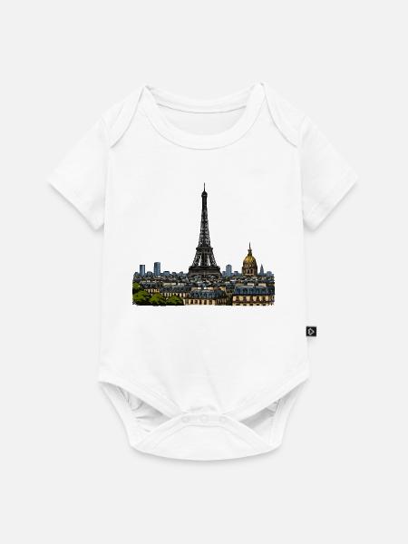 paris - Baby Premium Kurzarmbody - Weiß