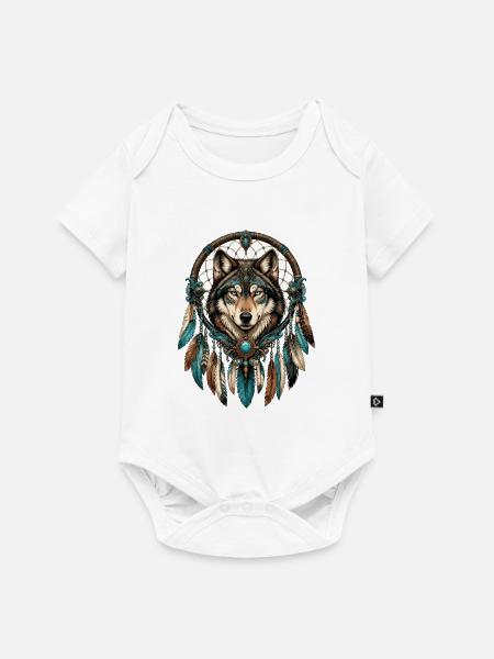 Wolfs Traumfänger - Baby Premium Kurzarmbody - Weiß