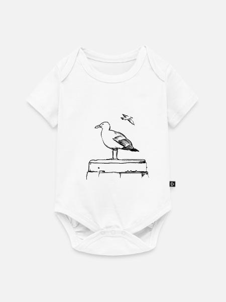 Möwe – Illustration - Baby Premium Kurzarmbody - Weiß
