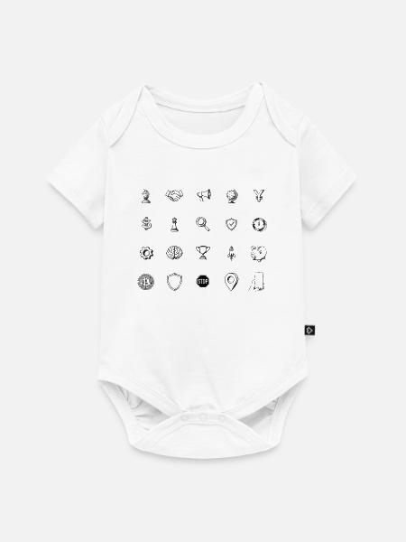 Business Icons Set – Illustration - Baby Premium Kurzarmbody - Weiß