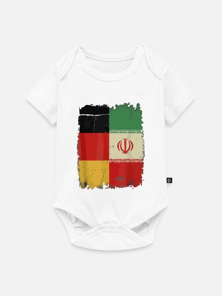 Flagge Deutschland Iran - Baby Premium Kurzarmbody - Weiß