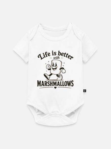 Das Leben ist besser mit Marshmallows - Baby Premium Kurzarmbody - Weiß