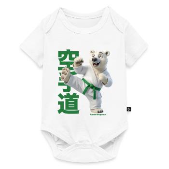 Karate Eisbär - Baby Premium Kurzarmbody - Weiß - Vorne