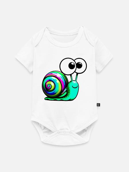 Schnecke - Baby Premium Kurzarmbody - Weiß