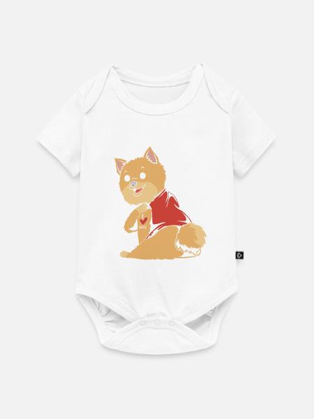 Zwergspitz Pomeranian - Baby Premium Kurzarmbody - Weiß
