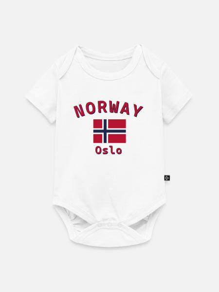 Norwegen - Baby Premium Kurzarmbody - Weiß