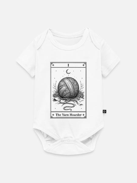 Der Wollhorter | Tarotkarte Handarbeit - Baby Premium Kurzarmbody - Weiß
