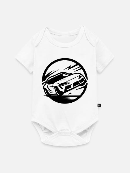 Auto Rennwagen Autorennen - Baby Premium Kurzarmbody - Weiß
