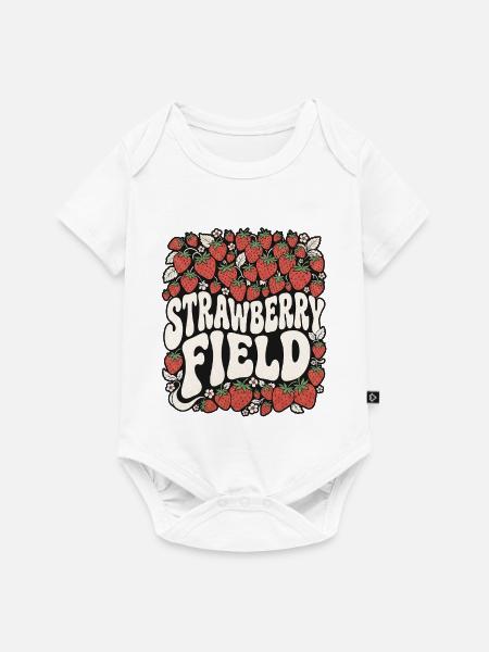Retro Strawberry Field - Baby Premium Kurzarmbody - Weiß