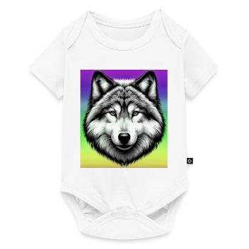 Wolf - Baby Premium Kurzarmbody - Weiß - Vorne
