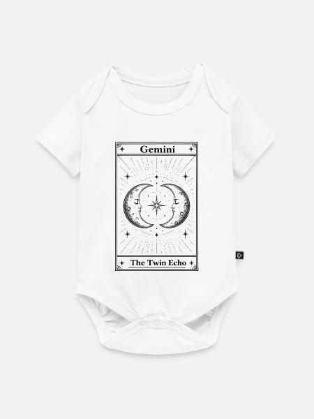 Zwillinge | Tarotkarte Sternzeichen - Baby Premium Kurzarmbody - Weiß