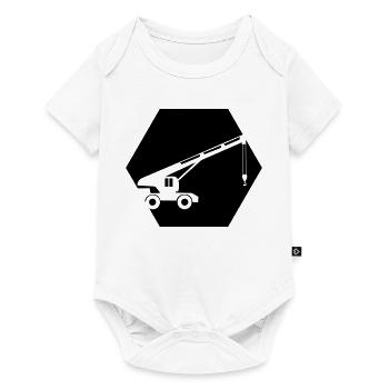 Bagger - Baby Premium Kurzarmbody - Weiß - Vorne
