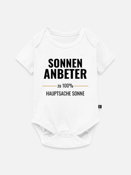 Sonnenanbeter zu 100% Hauptsache Sonne - Baby Premium Kurzarmbody - Weiß