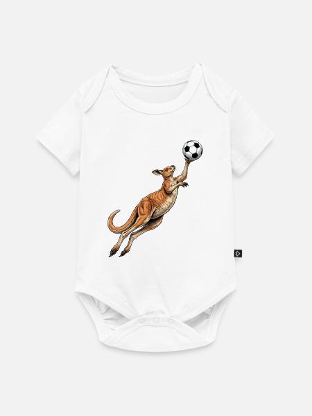 Kangaroo Torwart-Fußball - Baby Premium Kurzarmbody - Weiß