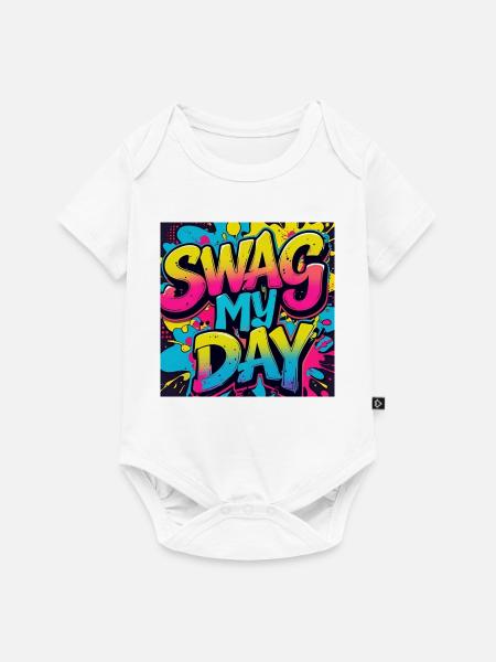 Swag My Day Graffiti Splash - Baby Premium Kurzarmbody - Weiß
