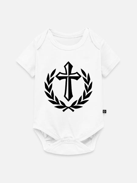 Kreuz Symbol - Baby Premium Kurzarmbody - Weiß