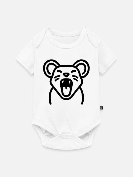 Maus - Baby Premium Kurzarmbody - Weiß