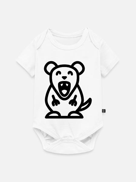 Maus - Baby Premium Kurzarmbody - Weiß