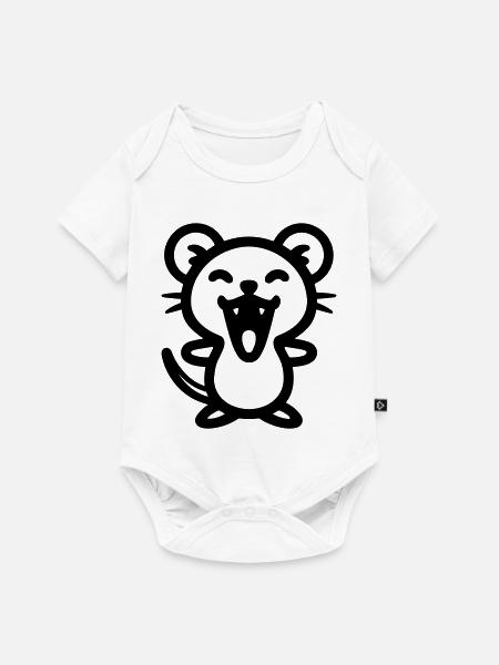Maus - Baby Premium Kurzarmbody - Weiß
