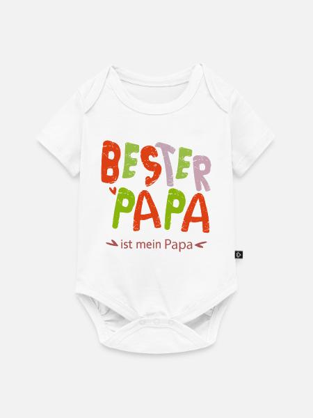 bester Papa - Baby Premium Kurzarmbody - Weiß