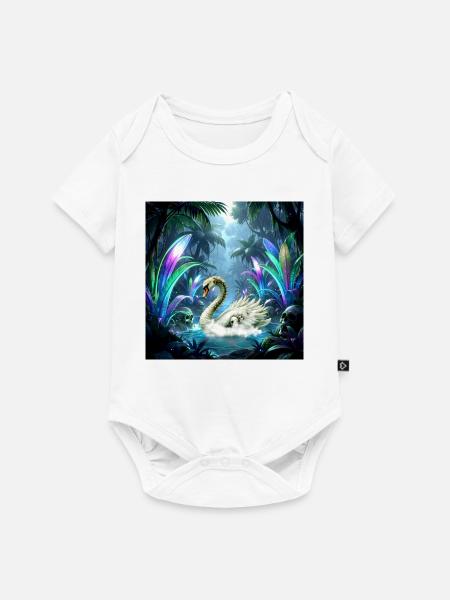 Schwan-Spektraler Dschungel - Baby Premium Kurzarmbody - Weiß