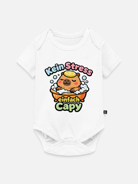 Kein Stress Einfach Cappy - Baby Premium Kurzarmbody - Weiß
