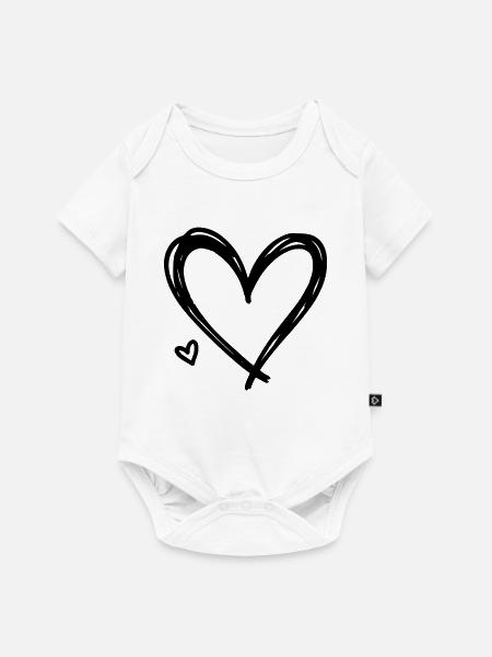 Herz - Baby Premium Kurzarmbody - Weiß