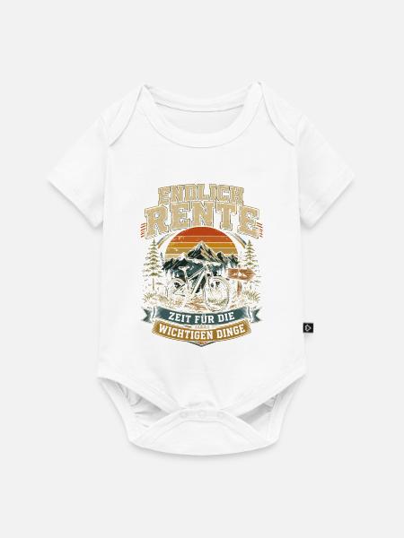 Endlich Rente: Bike & Berge - Baby Premium Kurzarmbody - Weiß