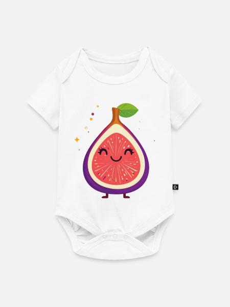 Kawaii Feigenfigur - Baby Premium Kurzarmbody - Weiß