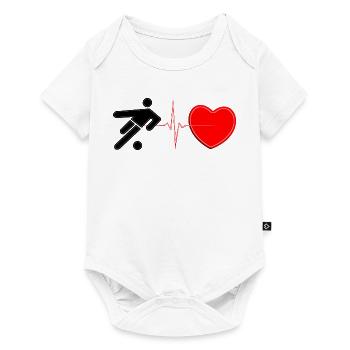 Soccer Heartbeat Lifeline – Fußball-Leidenschaft Kunst - Baby Premium Kurzarmbody - Weiß - Vorne