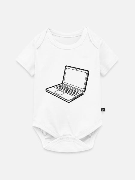 Laptop-Gliederung - Baby Premium Kurzarmbody - Weiß