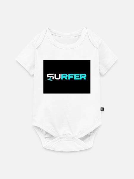Surfer Neon Text-Logo - Baby Premium Kurzarmbody - Weiß