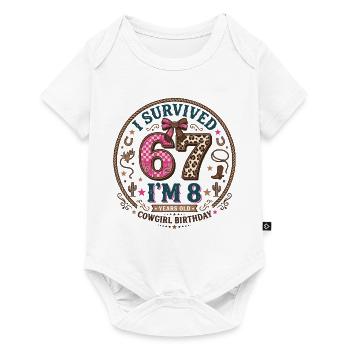 Birthday 8 Year Old Girl Western Cowboy Gift - Baby Premium short-sleeve bodysuit - white - Front