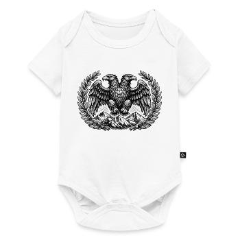 Albanie chemise drapeau aigle vacances balkanique cadeau - Body à manches courtes Premium Bébé - blanc - Devant