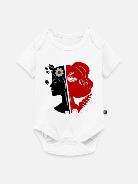 Frauengesicht - Baby Premium Kurzarmbody - Weiß