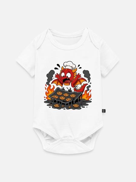Feuerdrache Koch - Baby Premium Kurzarmbody - Weiß